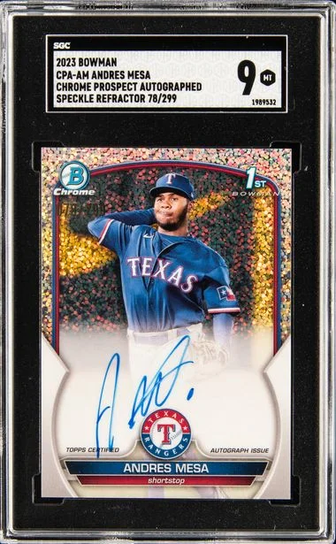 2023 Bowman Chrome Prospect Autographs Speckle Cpaam Andres Mesa #no-number card image