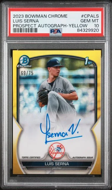 2023 Bowman Chrome Prospect Autographs Yellow Cpals Luis Serna #no-number card image