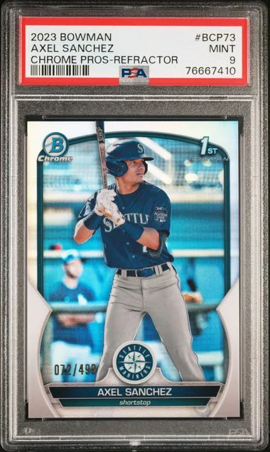 2023 Bowman Chrome Prospects \73 Axel Sanchez Refractor #BCP- card image