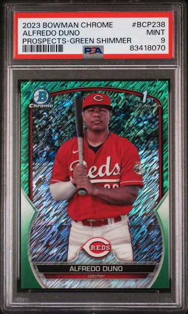 2023 Bowman Chrome Prospects Alfredo Duno Green Shimmer #BCP238 card image