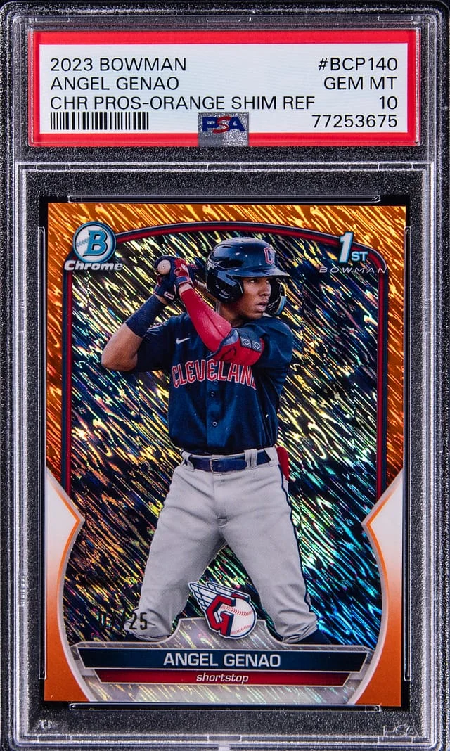 2023 Bowman Chrome Prospects Angel Genao Lunar Glow Refractor #BCP140 card image