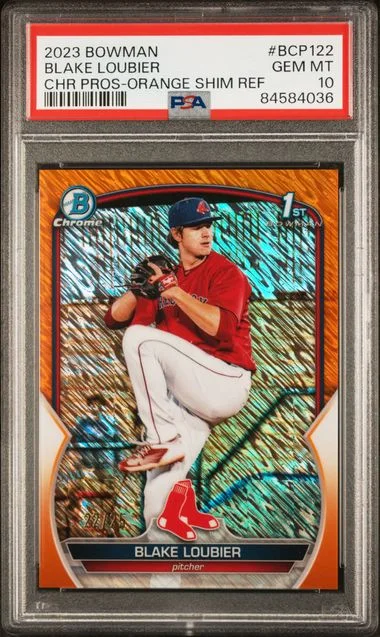 2023 Bowman Chrome Prospects Blake Loubier Orange Shimmer Refractor #BCP122 card image