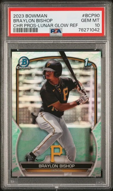 2023 Bowman Chrome Prospects Braylon Bishop Lunar Glow Refractor #BCP90 card image
