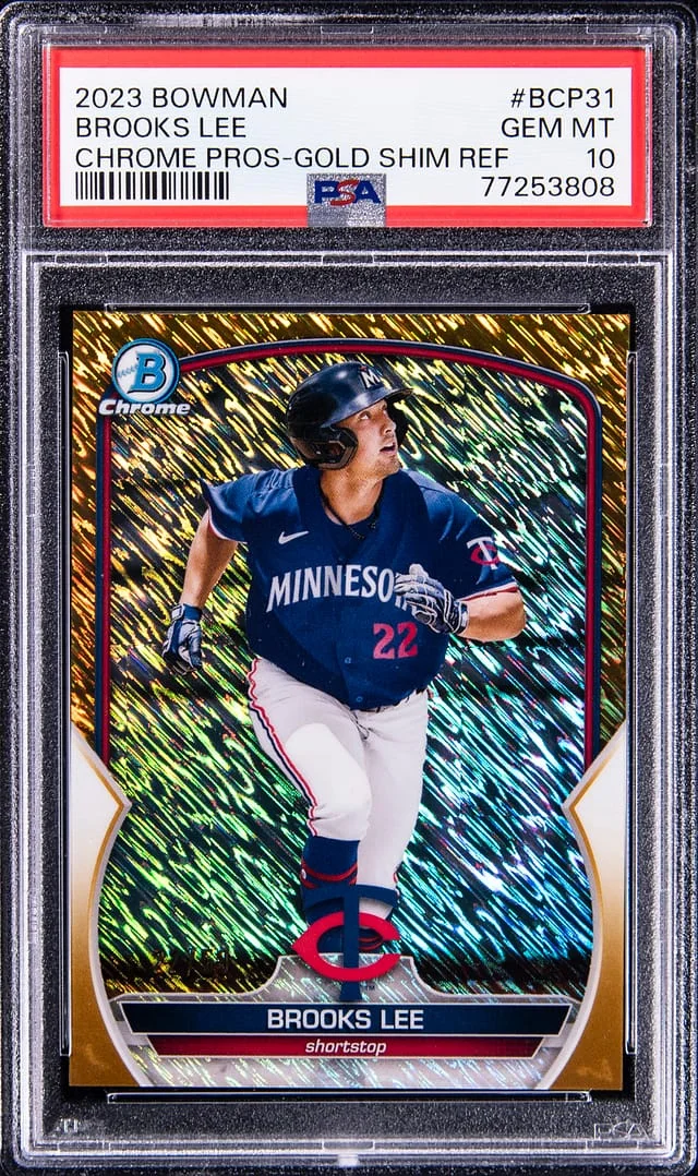 2023 Bowman Chrome Prospects Brooks Lee Gold Shimmer Refractor #BCP-31 card image