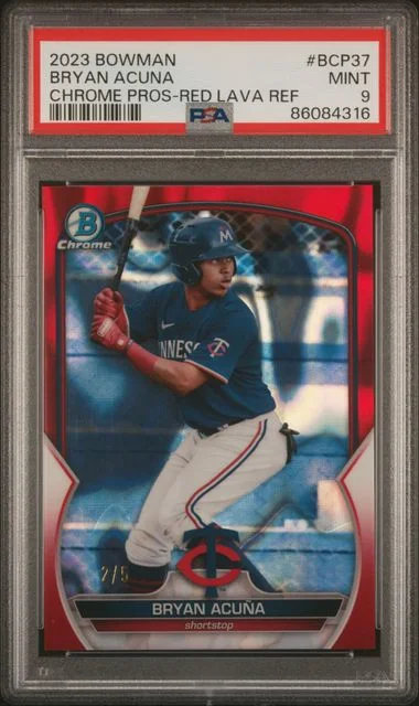 2023 Bowman Chrome Prospects Bryan Acuna Red Lava Refractor #BCP37 card image