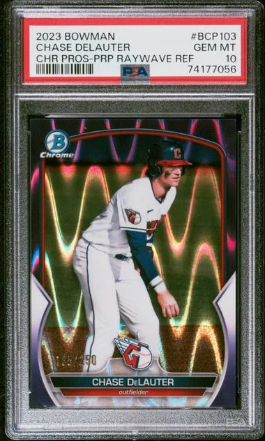 2023 Bowman Chrome Prospects Chase DeLauter Sapphire Edition Purple #BCP-103 card image