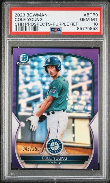2023 Bowman Chrome Prospects Cole Young Refractor #BCP9 card image