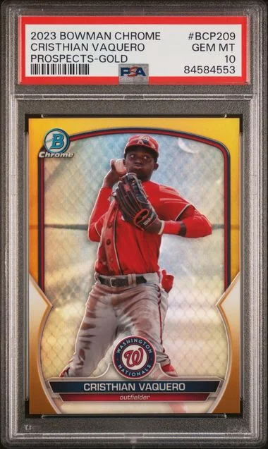 2023 Bowman Chrome Prospects Cristhian Vaquero Gold #BCP209 card image