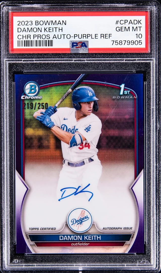 2023 Bowman Chrome Prospects Damon Keith Purple Refractor #CPA-DK card image