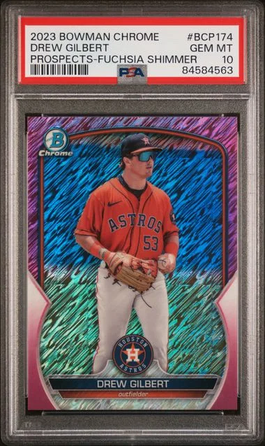 2023 Bowman Chrome Prospects Drew Gilbert Fuchsia Shimmer #BCP174 card image