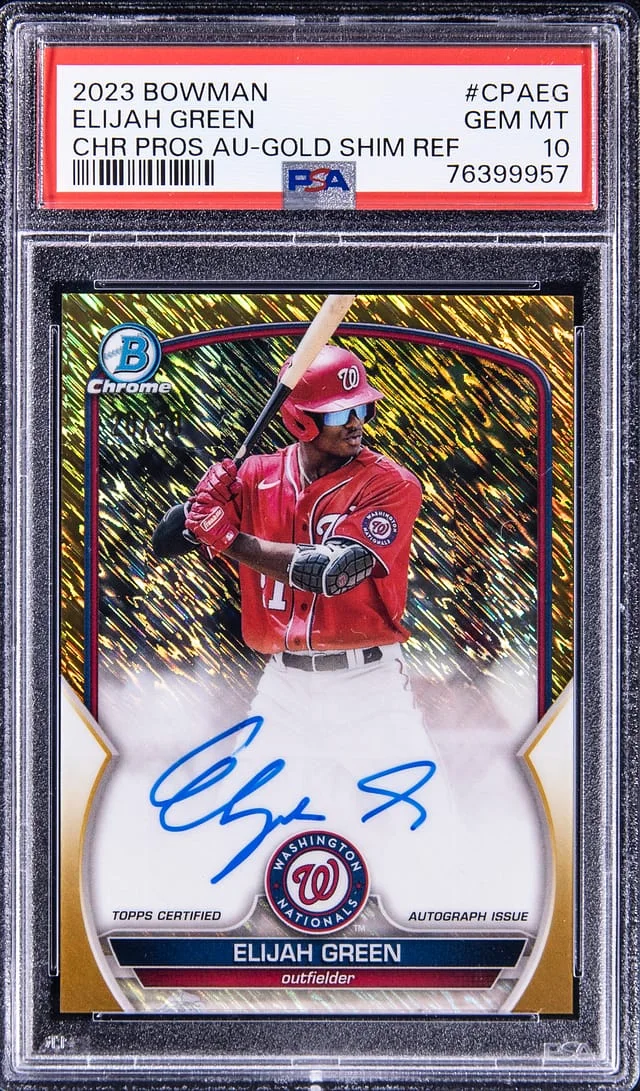 2023 Bowman Chrome Prospects Elijah Gold Shimmer Refractor #CPA-EG card image