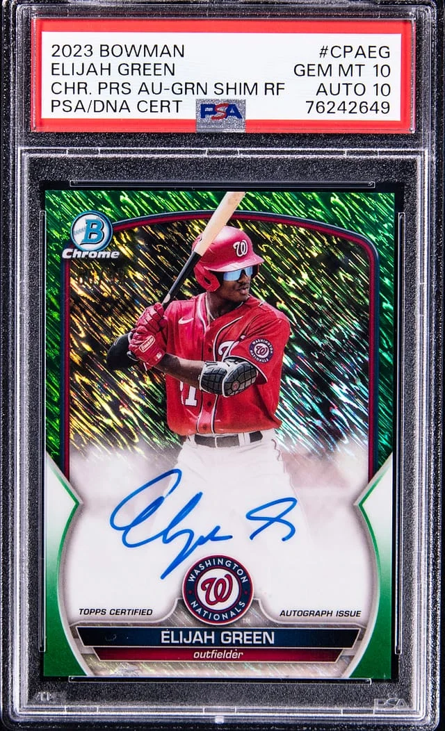 2023 Bowman Chrome Prospects Elijah Autograph - Green Shimmer Refractor #CPAEG card image