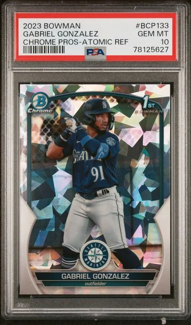 2023 Bowman Chrome Prospects Gabriel Gonzalez Atomic Refractor #Bcp133 card image