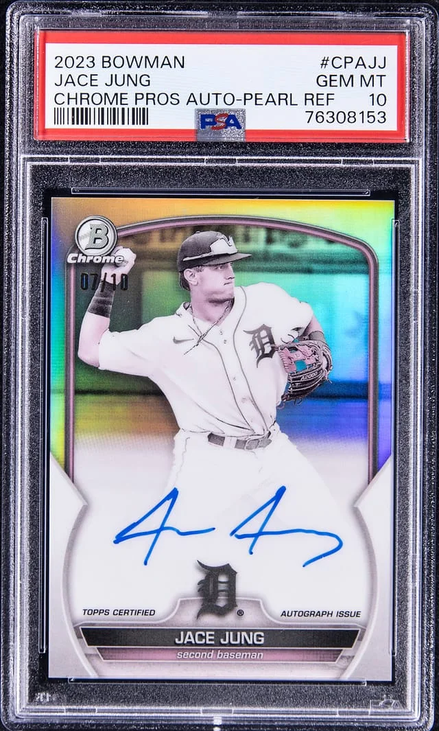 2023 Bowman Chrome Prospects Jace Jung Pearl Refractor #CPA-JJ card image