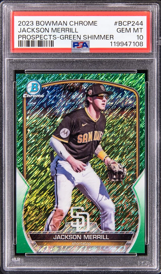 2023 Bowman Chrome Prospects Jackson Merrill Green Shimmer #BCP-244 card image