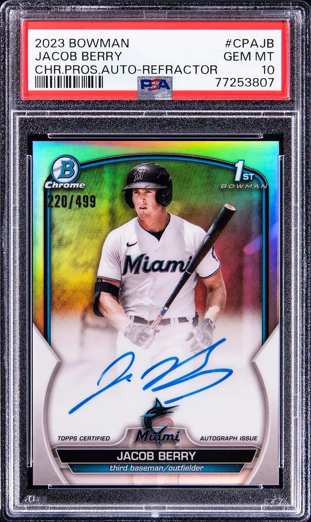 2023 Bowman Chrome Prospects Jacob Berry Autograph Refractor #CPAJB card image