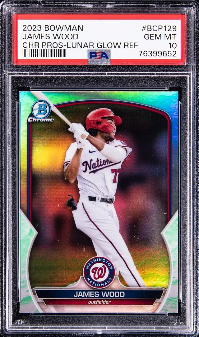 2023 Bowman Chrome Prospects James Wood #BCP129 card image