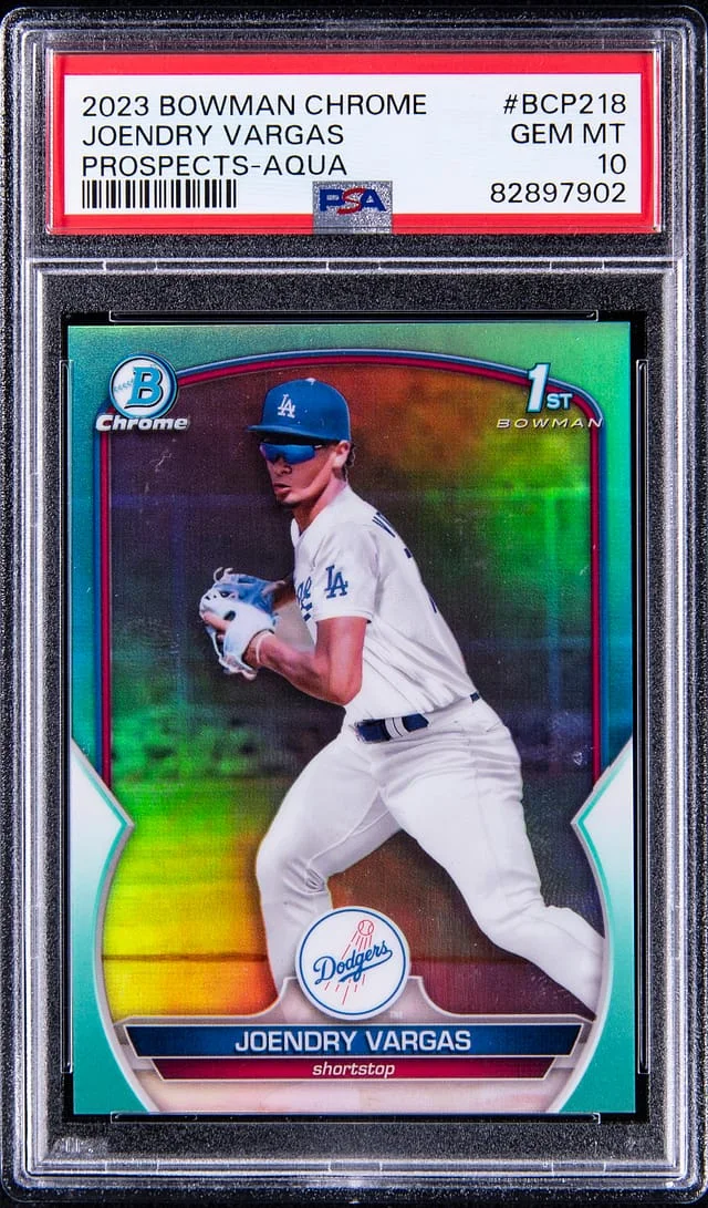 2023 Bowman Chrome Prospects Joendry Vargas 1st Bowman Aqua #BCP218 card image