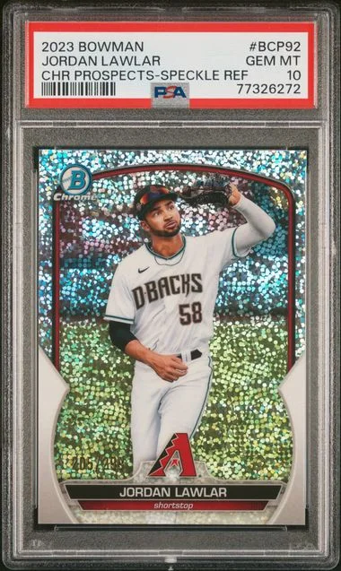 2023 Bowman Chrome Prospects Jordan Lawlar Speckle Refractor #BCP92 card image