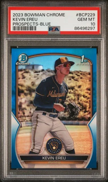 2023 Bowman Chrome Prospects Kevin Ereu Blue #BCP229 card image