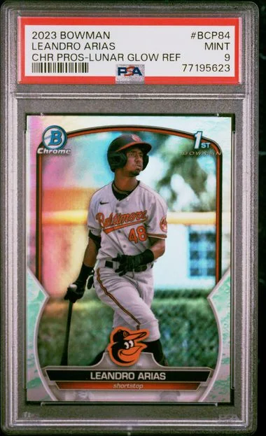 2023 Bowman Chrome Prospects Leandro Arias #BCP84 card image