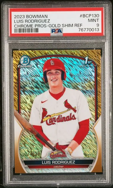 2023 Bowman Chrome Prospects Luis Rodriguez Gold Shimmer Refractor #Bcp130 card image