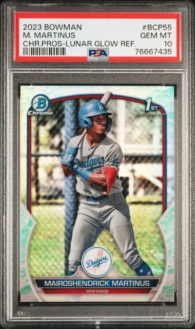 2023 Bowman Chrome Prospects Mairoshendrick Martinus Lunar Glow Refractor #BCP55 card image