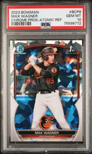 2023 Bowman Chrome Prospects Max Wagner Atomic Refractor #Bcp8 card image