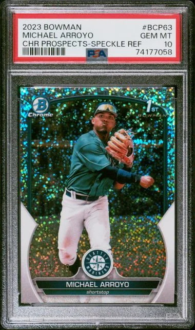 2023 Bowman Chrome Prospects Michael Arroyo Speckle Refractor #BCP-63 card image