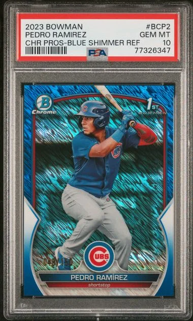 2023 Bowman Chrome Prospects Pedro Ramirez Blue Shimmer Refractor #Bcp2 card image