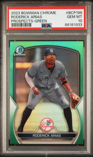 2023 Bowman Chrome Prospects Roderick Arias Green #BCP199 card image