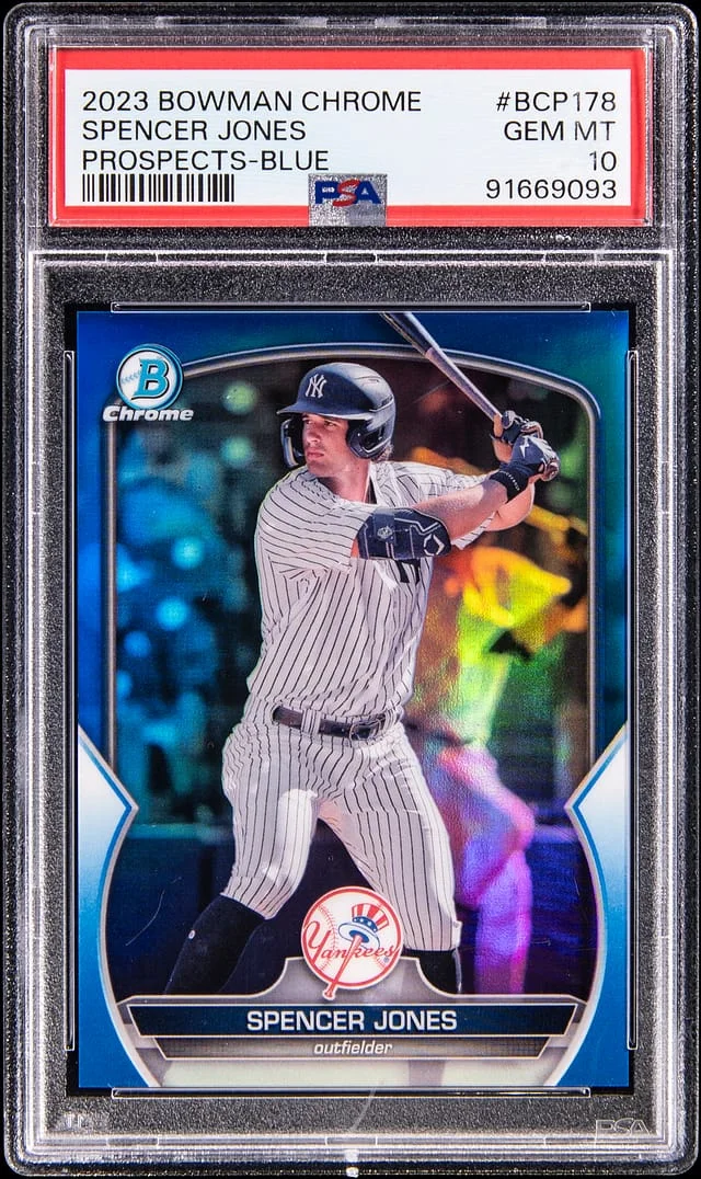 2023 Bowman Chrome Prospects Spencer Jones Blue #BCP-178 card image