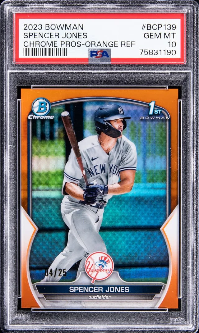 2023 Bowman Chrome Prospects Spencer Jones Atomic Refractor #BCP139 card image