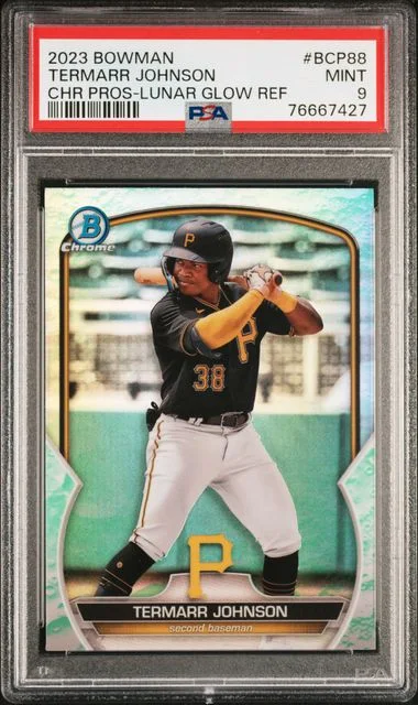 2023 Bowman Chrome Prospects Termarr Johnson Lunar Glow Refractor #BCP88 card image