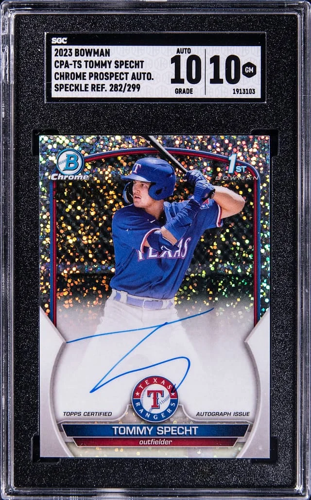 2023 Bowman Chrome Prospects Tommy Specht Autograph Speckle Refractor #CPATS card image