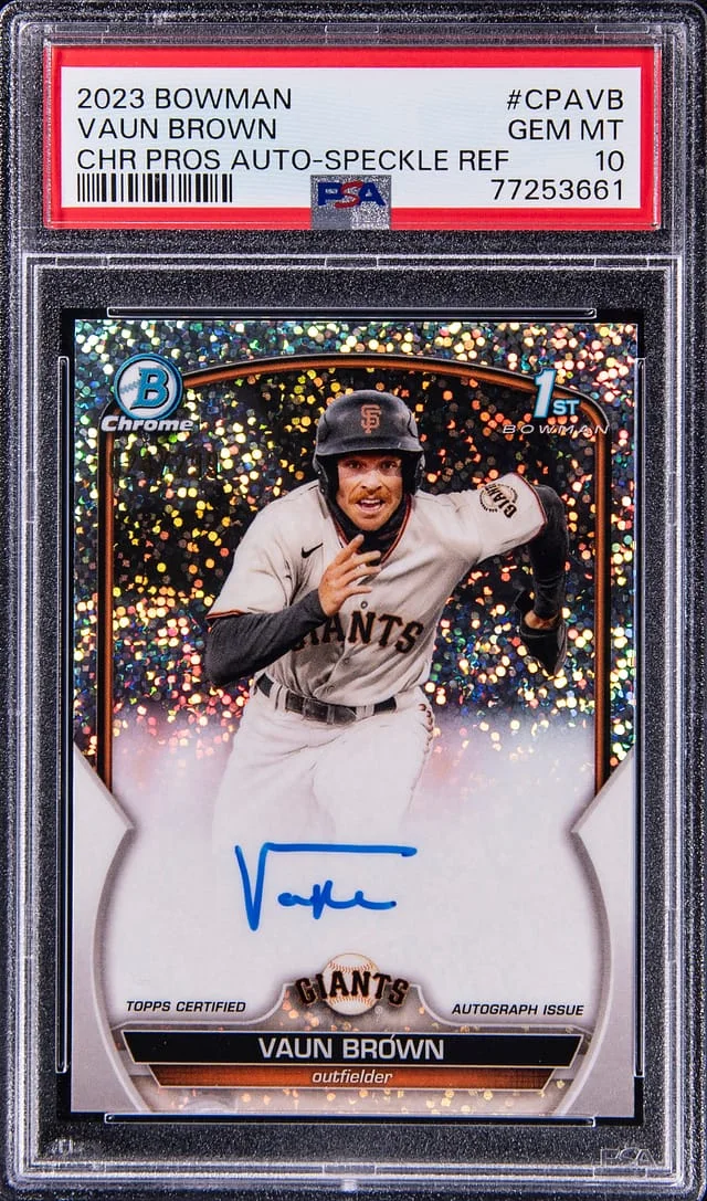 2023 Bowman Chrome Prospects Vaun Brown Autograph Speckle Refractor #CPAVB card image