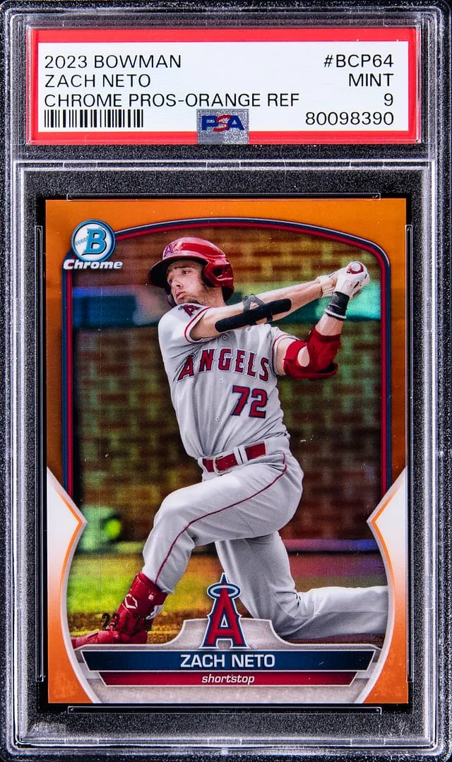 2023 Bowman Chrome Prospects Zach Neto Orange Refractor #BCP-64 card image