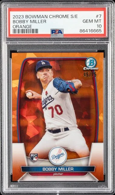 2023 Bowman Chrome Sapphire Bobby Miller Edition Orange #7 card image
