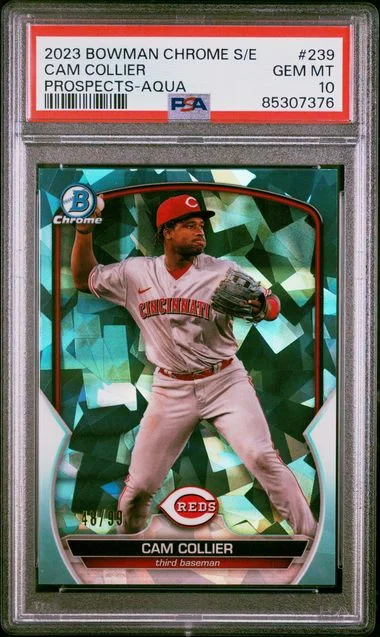 2023 Bowman Chrome Sapphire Cam Collier Edition Prospects Aqua #239 card image