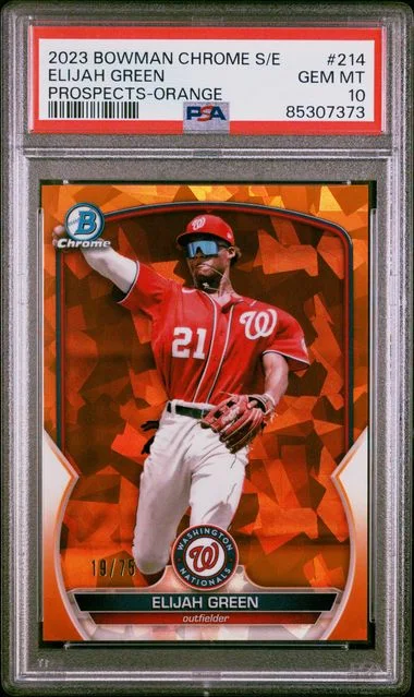 2023 Bowman Chrome Sapphire Elijah Edition Prospects Orange #214 card image