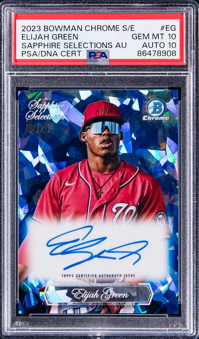 2023 Bowman Chrome Sapphire Elijah Edition Sapphire Selections Autograph #EG card image