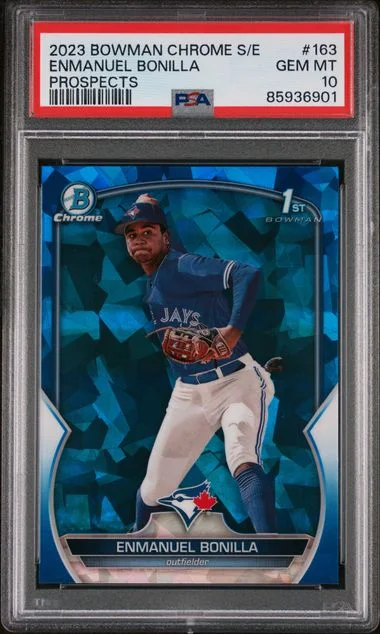 2023 Bowman Chrome Sapphire Enmanuel Bonilla Edition Prospects Aqua #163 card image