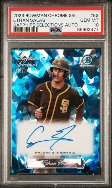 2023 Bowman Chrome Sapphire Ethan Salas Edition Sapphire Selections Autograph #ES card image