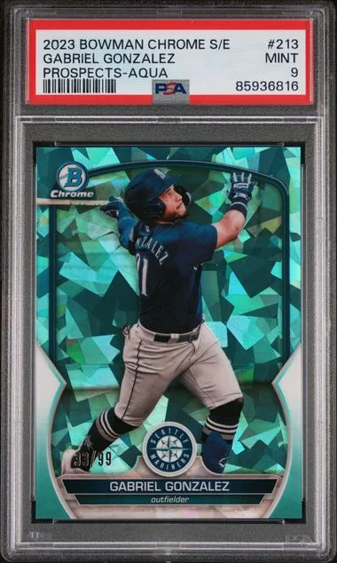 2023 Bowman Chrome Sapphire Gabriel Gonzalez Edition Prospects Aqua #213 card image