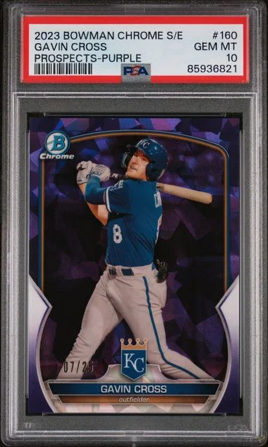 2023 Bowman Chrome Sapphire Gavin Cross Edition Prospects Purple #160 card image