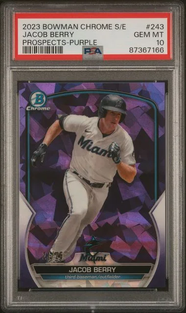 2023 Bowman Chrome Sapphire Jacob Berry Edition Prospects Purple #243 card image