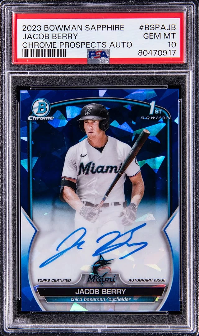 2023 Bowman Chrome Sapphire Jacob Berry Autograph #BSPA-JB card image