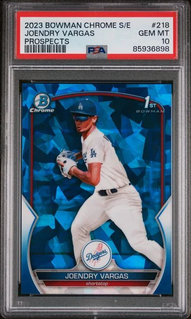 2023 Bowman Chrome Sapphire Joendry Vargas Edition Prospects #218 card image