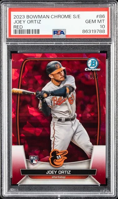 2023 Bowman Chrome Sapphire Joey Ortiz Edition Red #86 card image