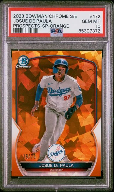 2023 Bowman Chrome Sapphire Josue De Paula Edition Prospects Sp-Orange #172 card image
